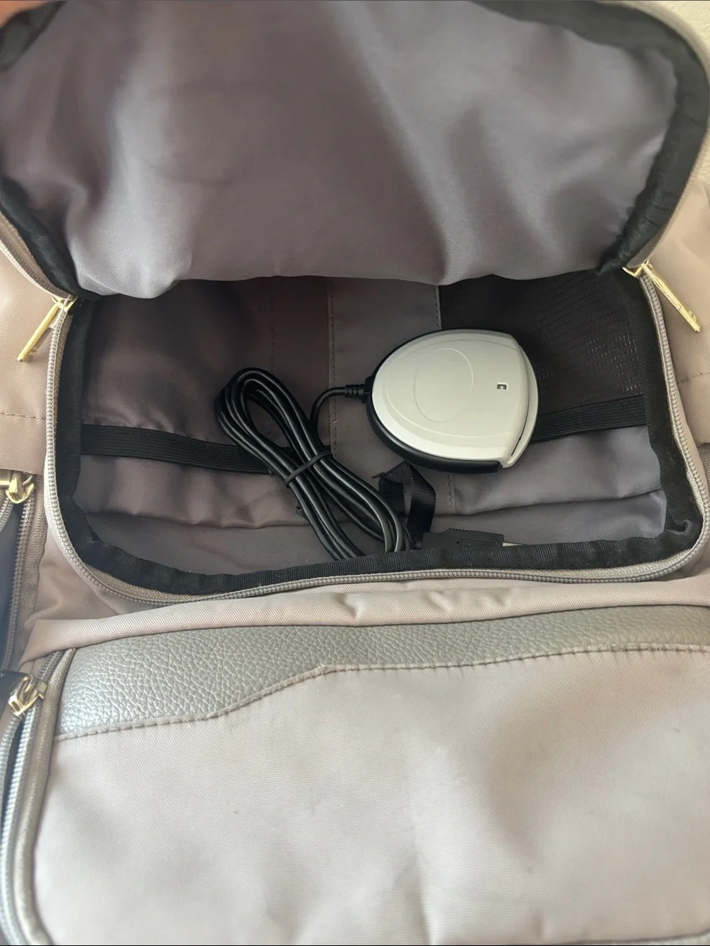 Neutral Gray Women's Backpack with Multiple Pockets